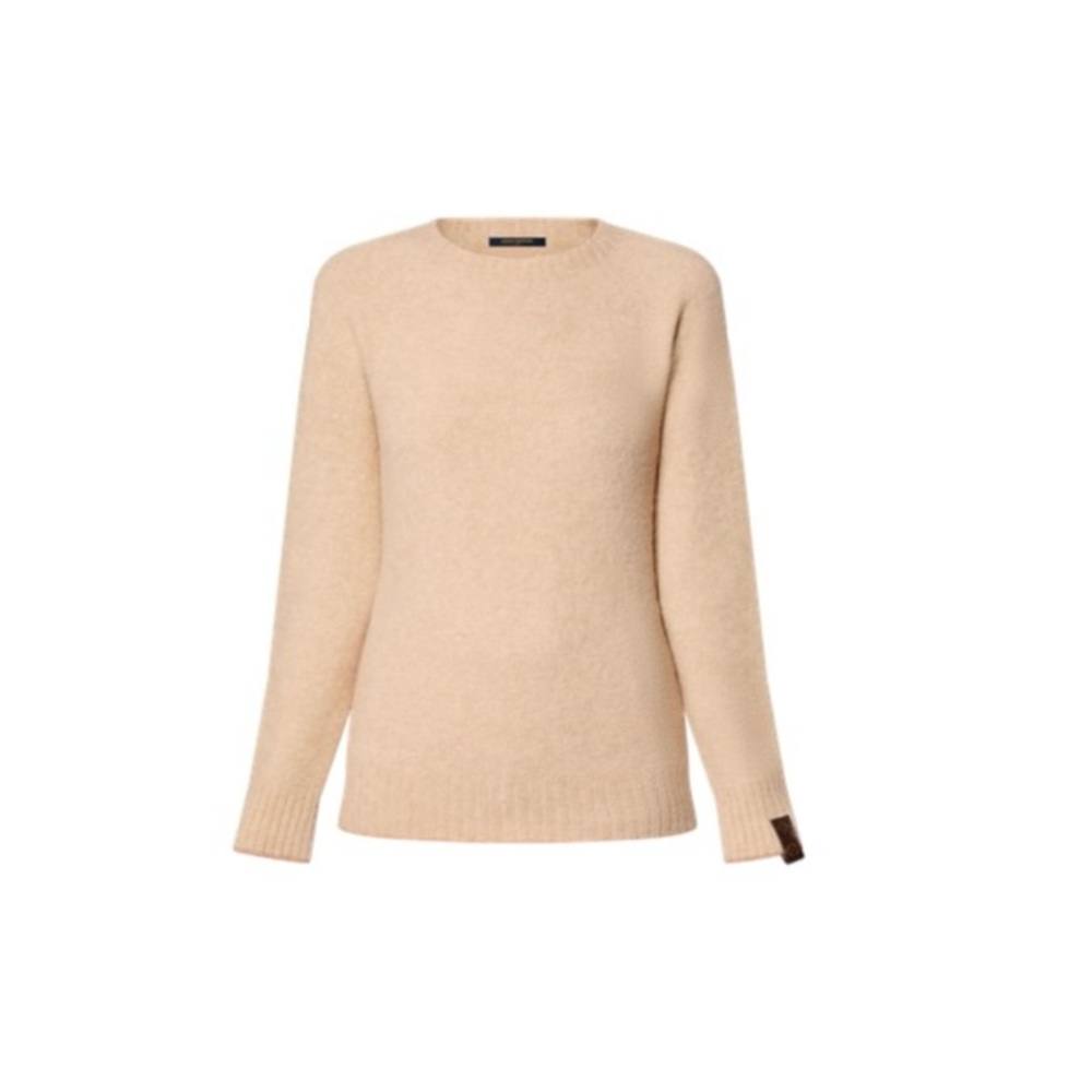 Louis Vuitton Cream Crew Neck Sweater Carmel Pullover